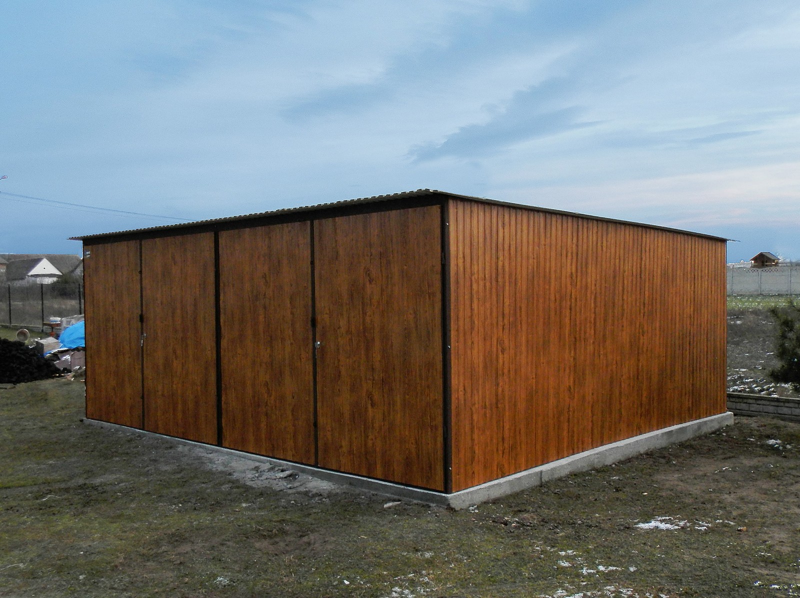 6x5 garaże z blachy drewnopodobnej 